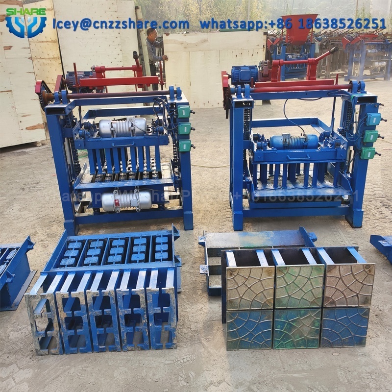 Semi Automatic Hollow Concrete Paving Block Making Moulding Machine Maker Price Manual Egg Laying Cement Brick Making Machinery