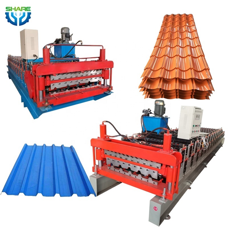 Glazed roofing metal tile roof roll forming machine roofing sheet making machine