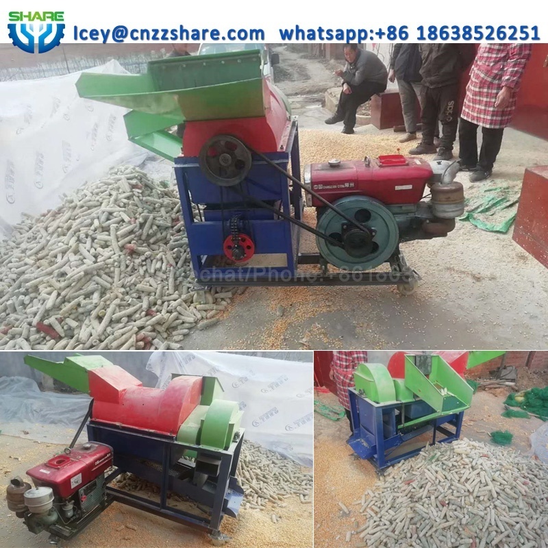 Corn cob peeler maize sheller corn wheat thresher machine