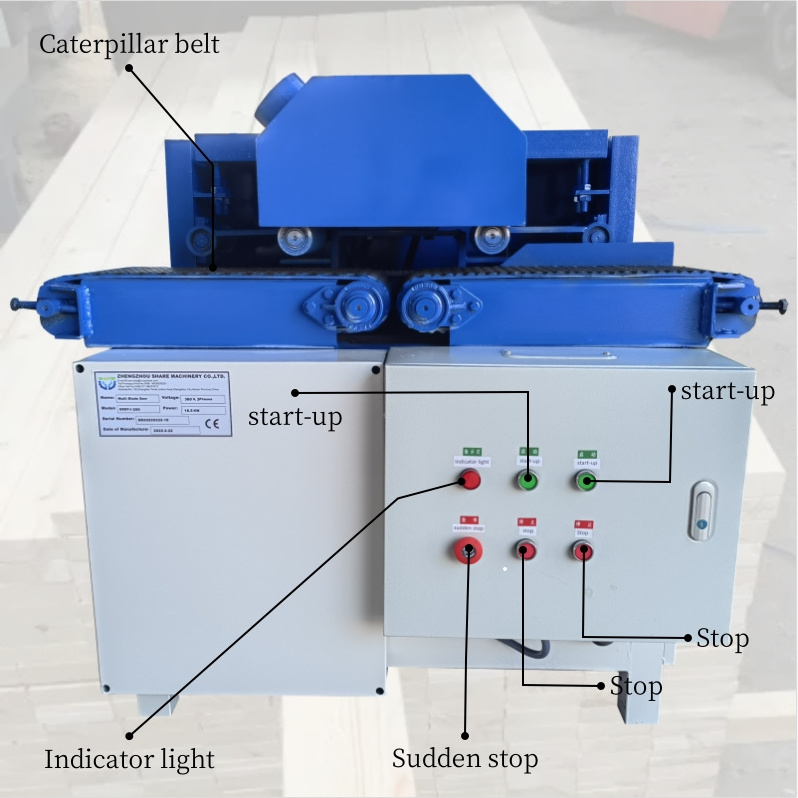 Semi-Automatic Multi Blade Rip Saw Machine Horizontal Table Saw Machine Wood Cutting Machine for Woodworking