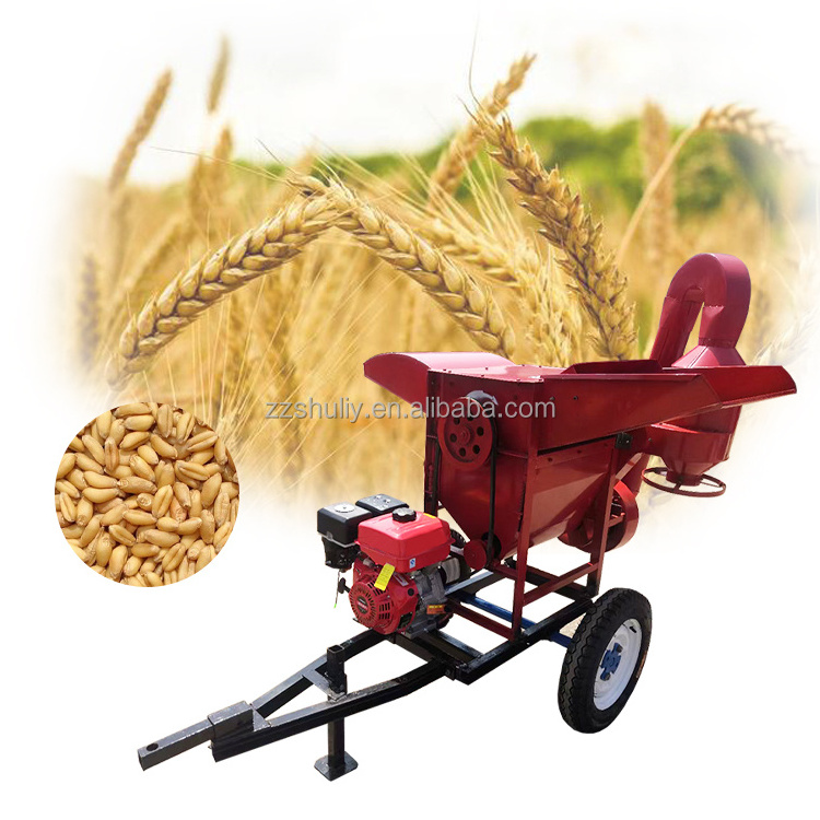 Factory direct sale small mobile wheat grain paddy rice thresher