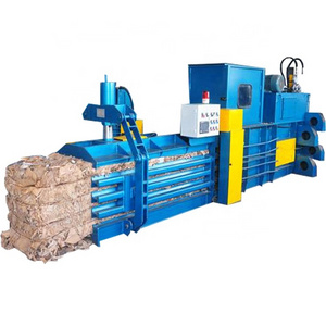 Waste paper cardboard hydraulic horizontal baler press straw cotton square baling machine