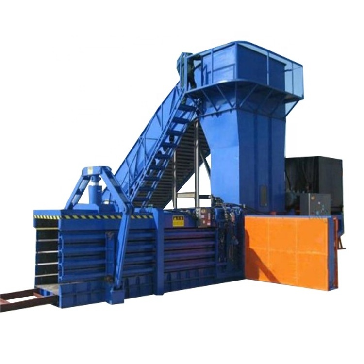 Waste paper cardboard hydraulic horizontal baler press straw cotton square baling machine