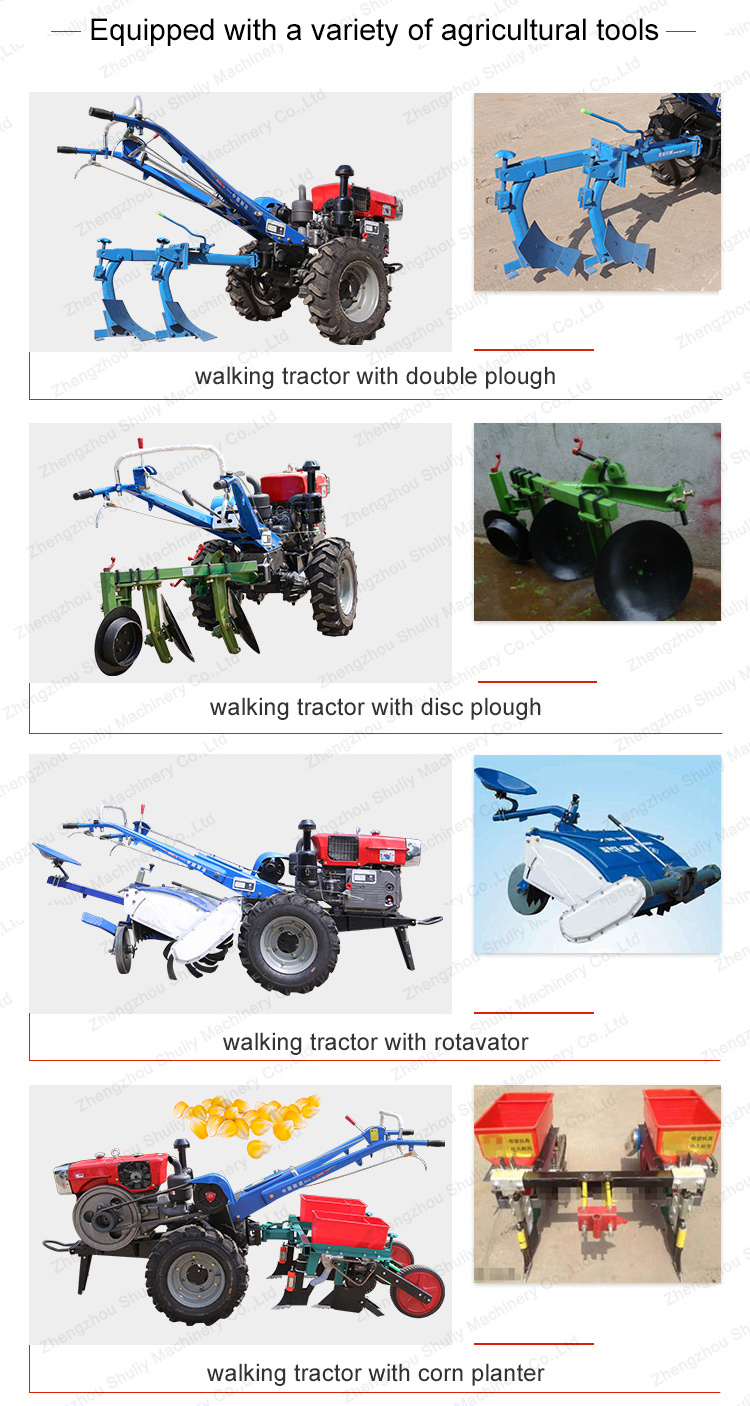 2 wheel diesel hand operated tractor walking tractor for sale