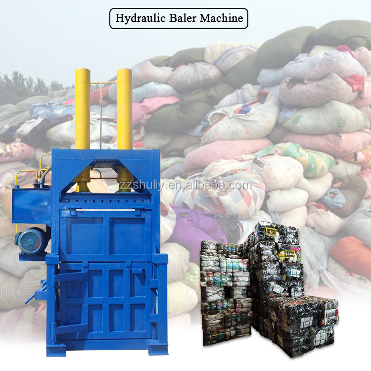 manufactory waste paper clothes recycling baler machine for used clothing