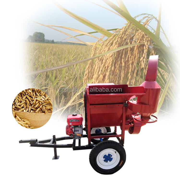 Factory direct sale small mobile wheat grain paddy rice thresher