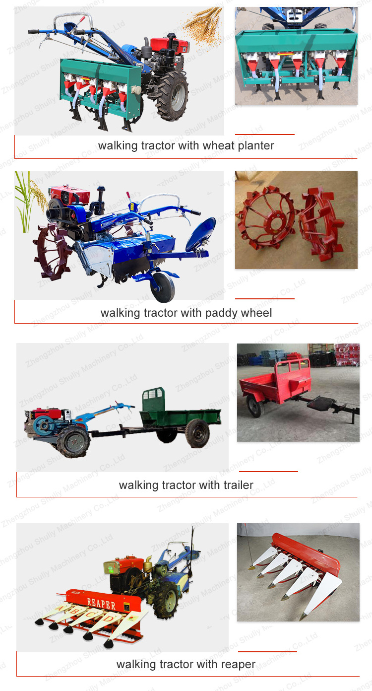 2 wheel diesel hand operated tractor walking tractor for sale