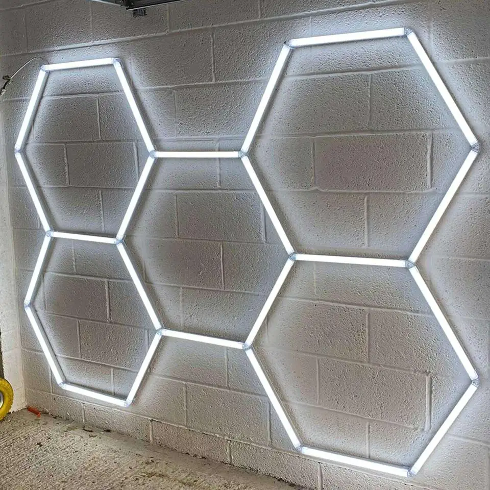 SUEZ 2023 best Quality Led Hexagon Honeycomb Detailing Lights Garage Light Hexagon office lamp LED detailing Light