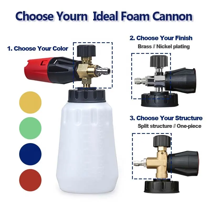 Spray Gun For 1000ml Soap Foam Generator Foam Cannon Full Brass Snow Foam Lance Car Washer