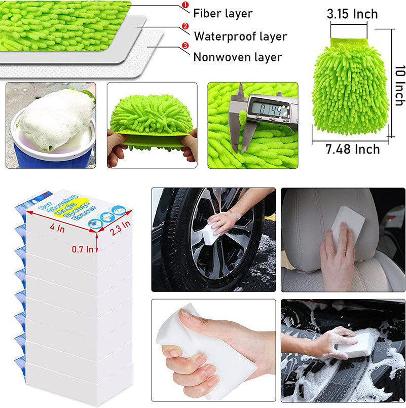 Car Wash Cleaning Set Polishing Brush Washing Accessories 12 Pcs Car Cleaning Tools Kit