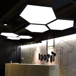 Hot sale modern chandelier hollow solid Hexagon led pendant light for cafe Office shop studio Lighting