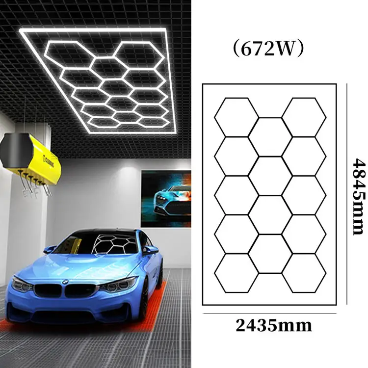 SUEZ high quality safety 3-pin hexagon led light hexagon ceiling led light for work shop garage led light