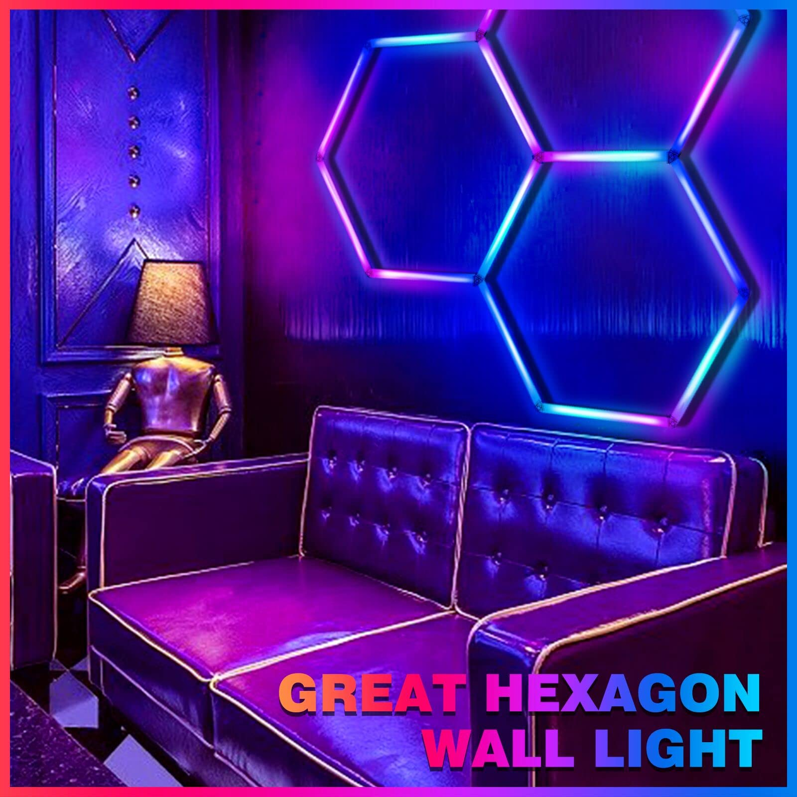 Hight Quality hex lights Wholesale hexagonal led hexagon ceiling light rgb Lights for Decoration