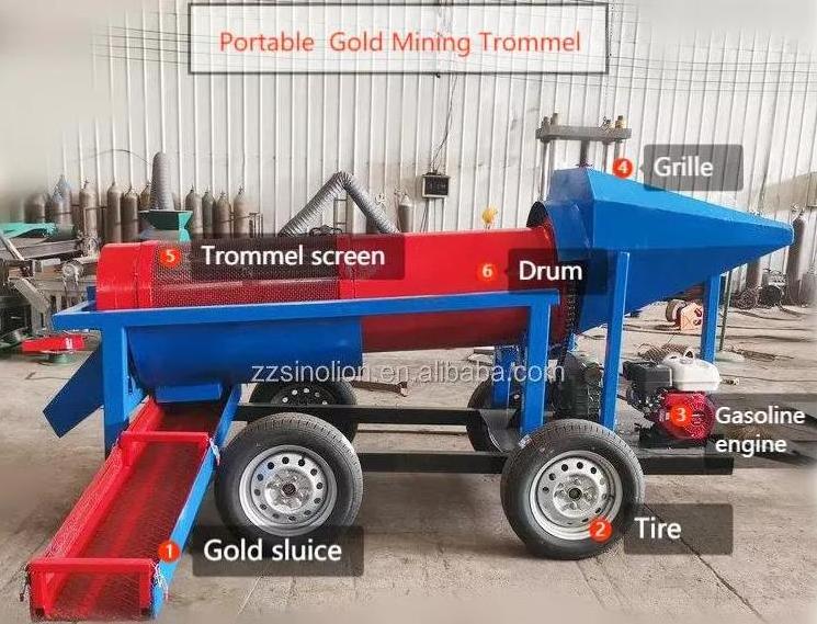 Small scale 5-10 tons sand gold washing plant mobile gold ore processing plant