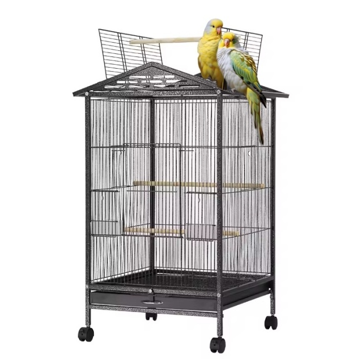 Factory Direct Sales  metal wire special design	bird nest swing	2 portions birds folding cages	nesting bird house