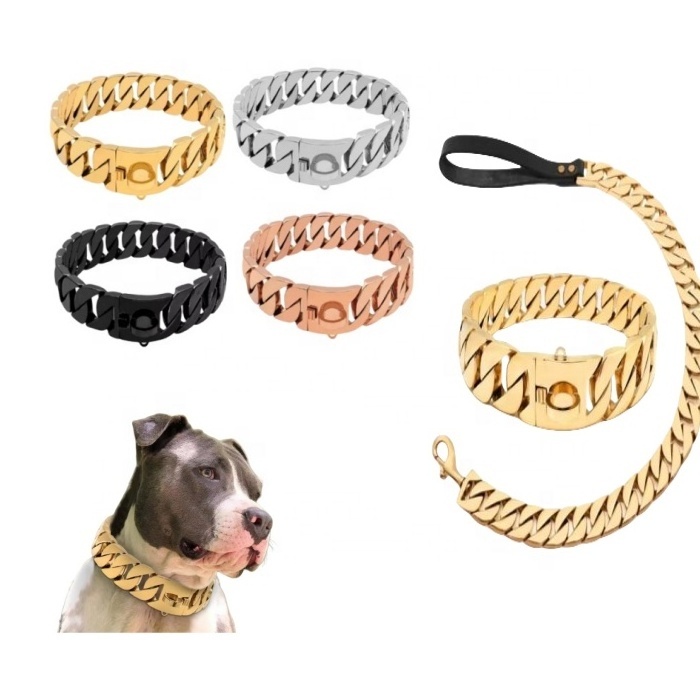 Newest Style	De Perros	high quality necklace	dog collar chain big dog	dog collar charms