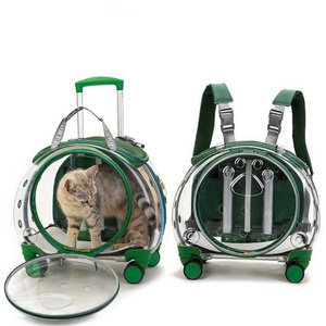 Top Seller Hoopet Acrylic Trolley Pet Dog Cat Bed Backpack Luggage Box Carrier