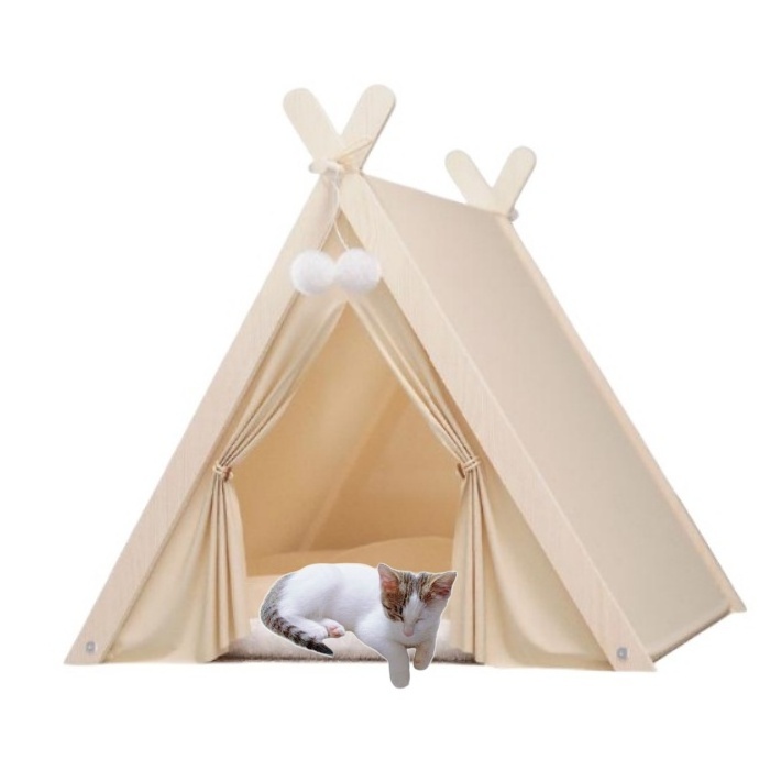 wholesale	solid wood	comfortable	house nest for dogs and cats for small animals	foldable dog house pet cat bed	pet teepee tent