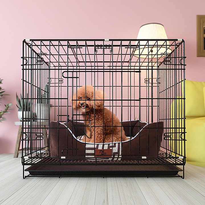 high-quality folding iron wire dog kennel for small and medium-sized dog crate transportation pet cages