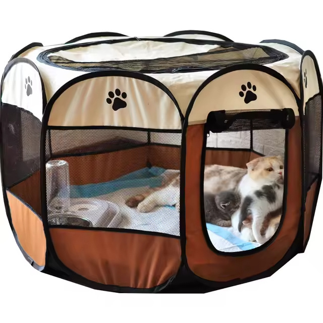 Pop Up Playpen animal Octagonal pet cages kennels dog fence pet tent cages for dogs pet carriers cat cage dog kennel