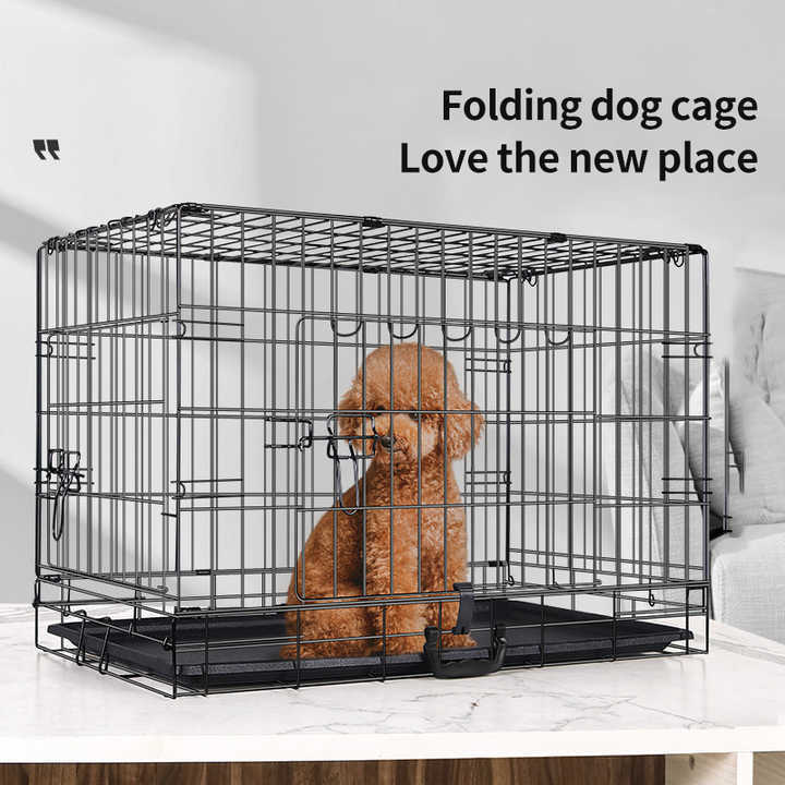 high-quality folding iron wire dog kennel for small and medium-sized dog crate transportation pet cages