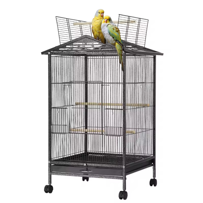 Factory Direct Sales  metal wire special design	bird nest swing	2 portions birds folding cages	nesting bird house