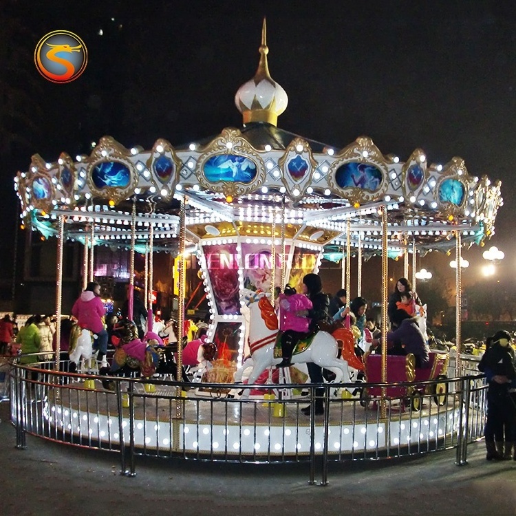 Fairground Attraction Playground Amusement Equipments Merry Go Round Carousel For Sale