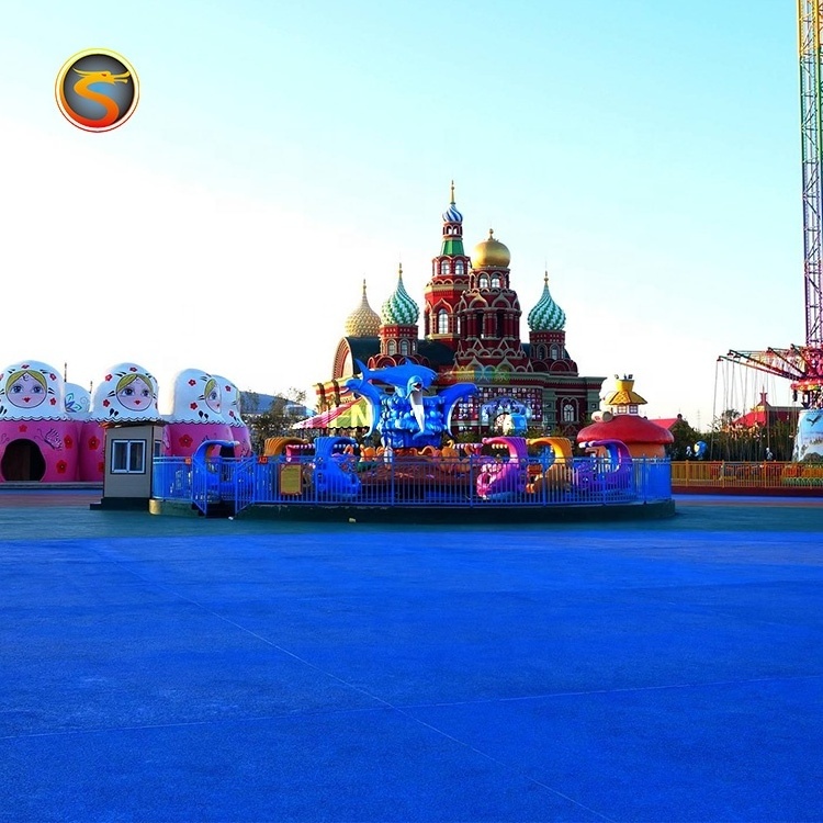 Outdoor theme park amusement playground water rides fight shark island with shooting gun