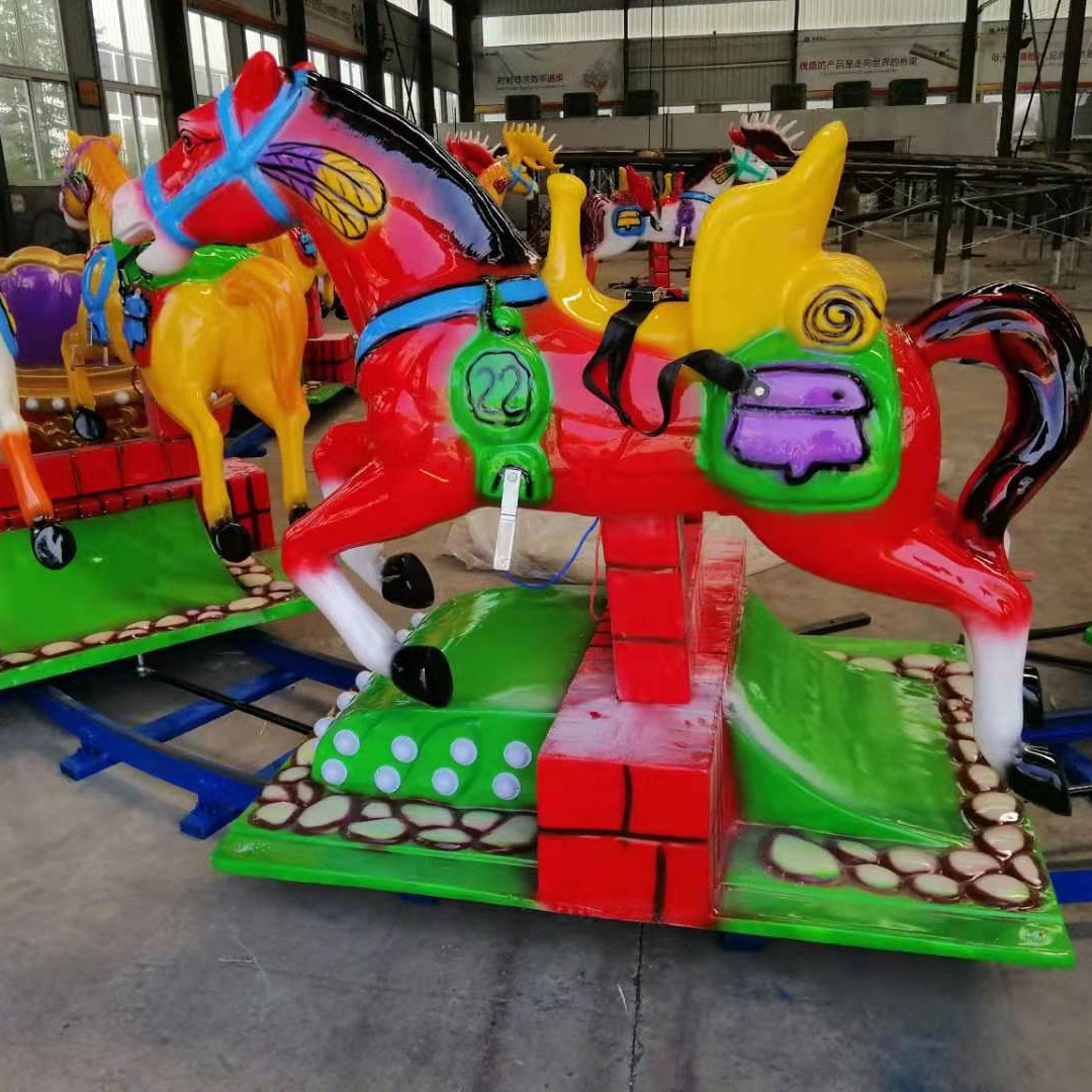 Popular kids outdoor track train games kids electric ride on happy horse train ride for sale