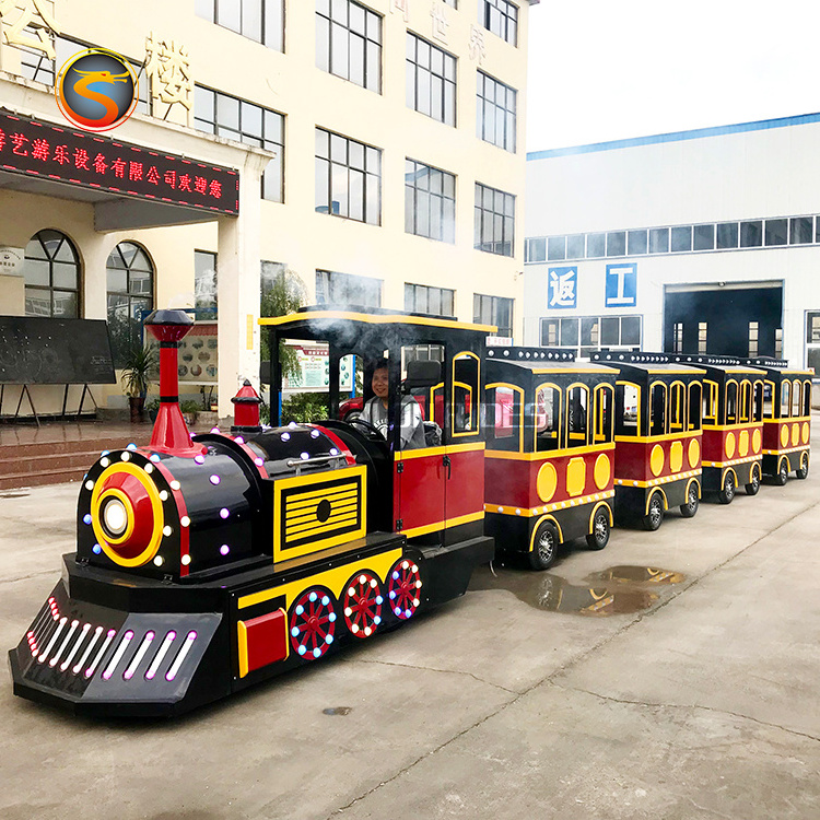 Amusement park kids train rides electric tourist road train for sale