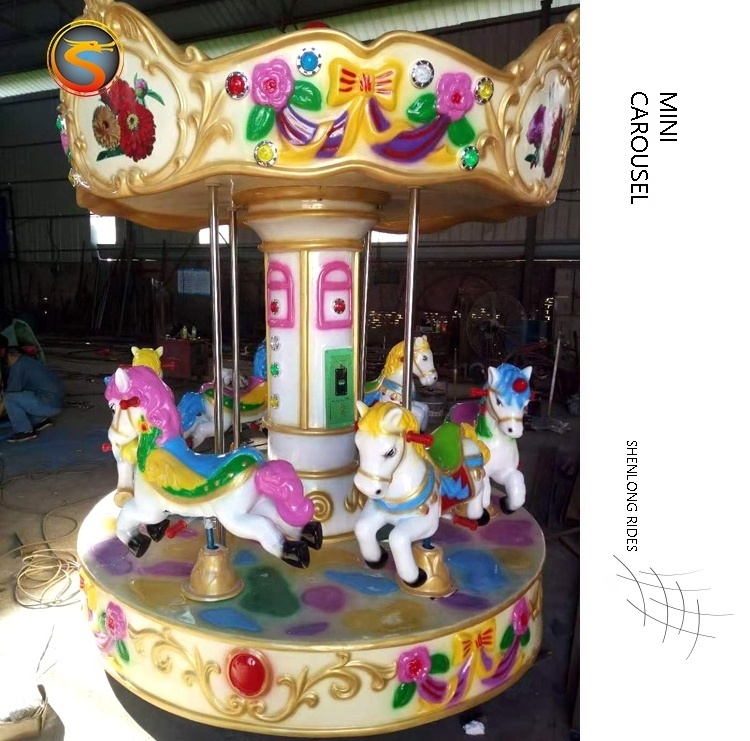 Swing playground portable small merry go round electric carousel horse for sale