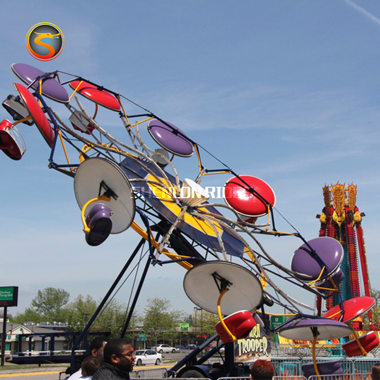 Amusement Park Attractions Double Swing Rides Twister Paratrooper Ride Double Flying Chair Rides