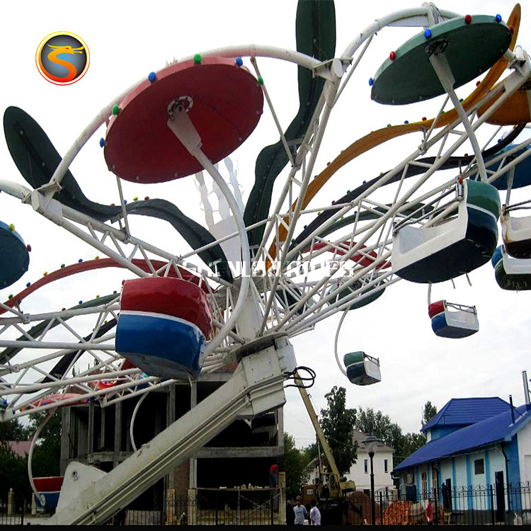 Amusement Park Attractions Double Swing Rides Twister Paratrooper Ride Double Flying Chair Rides