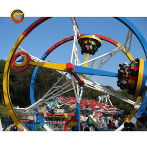 Thrilling amusement park attraction adult entertainment games rotating amusement rides ferris ring car for sale