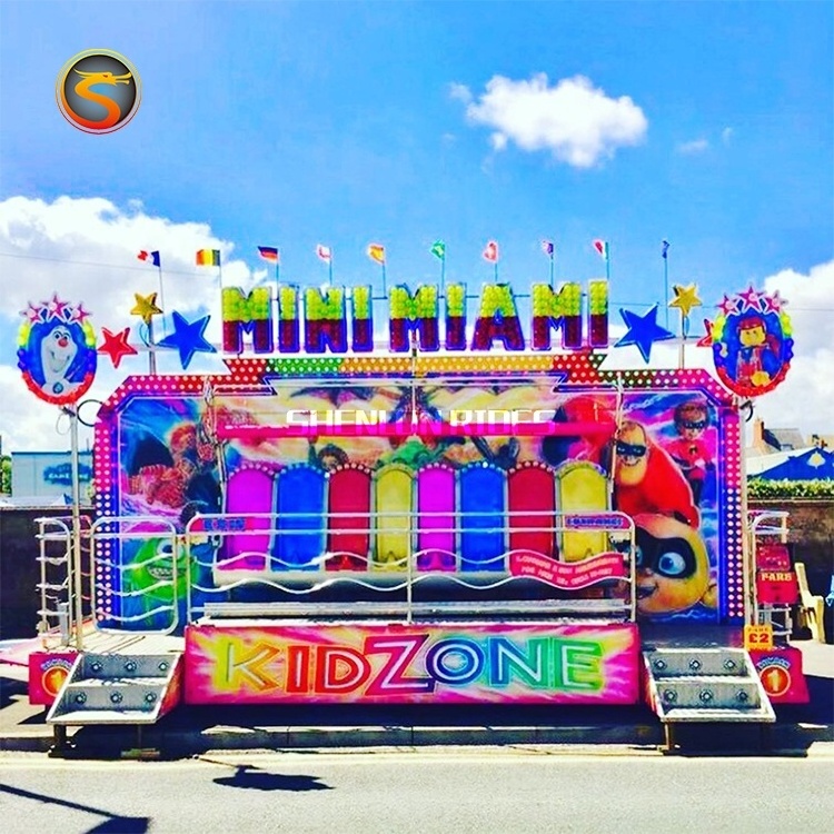 Kids Equipment Carnival Game Trailer Mounted Amusement Ride Crazy Wave Mobile Portable Mini Miami Rides