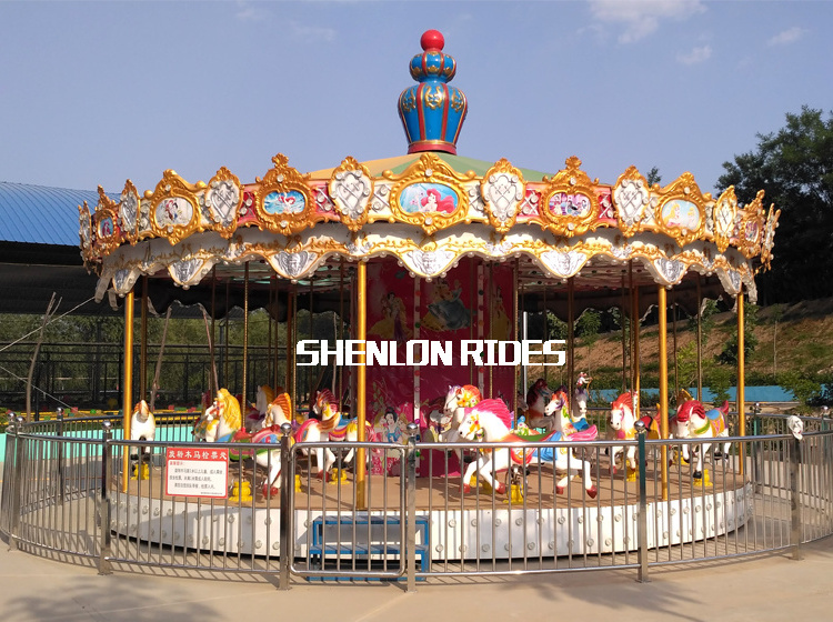 Shenlong New Style Attractive Hot Sale Children Electrical Multi 16, 24 Seats Horse Rides Carousel