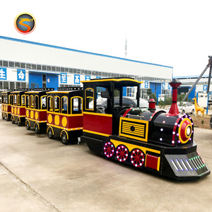 Amusement park kids train rides electric tourist road train for sale