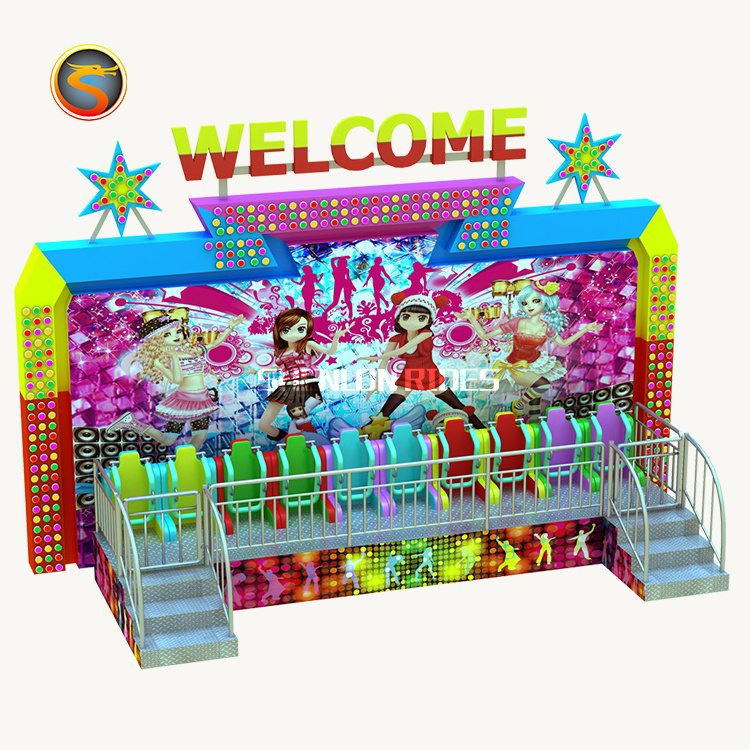 Kids Equipment Carnival Game Trailer Mounted Amusement Ride Crazy Wave Mobile Portable Mini Miami Rides