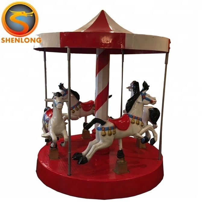 amusement park house kiddie mini carousel coin operated horse indoor games machine for small business