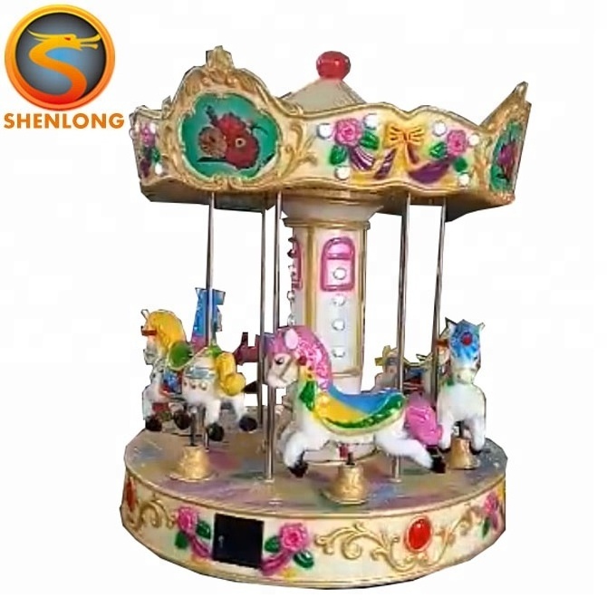 amusement park house kiddie mini carousel coin operated horse indoor games machine for small business