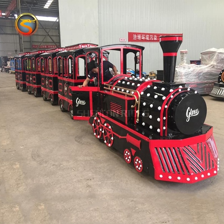 Amusement park kids train rides electric tourist road train for sale