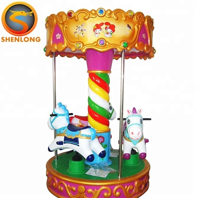 amusement park house kiddie mini carousel coin operated horse indoor games machine for small business