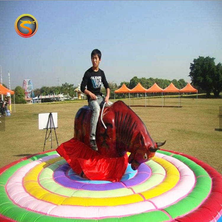 Inflatable bull riding design mechanical bull electric red bullfight ride for sale