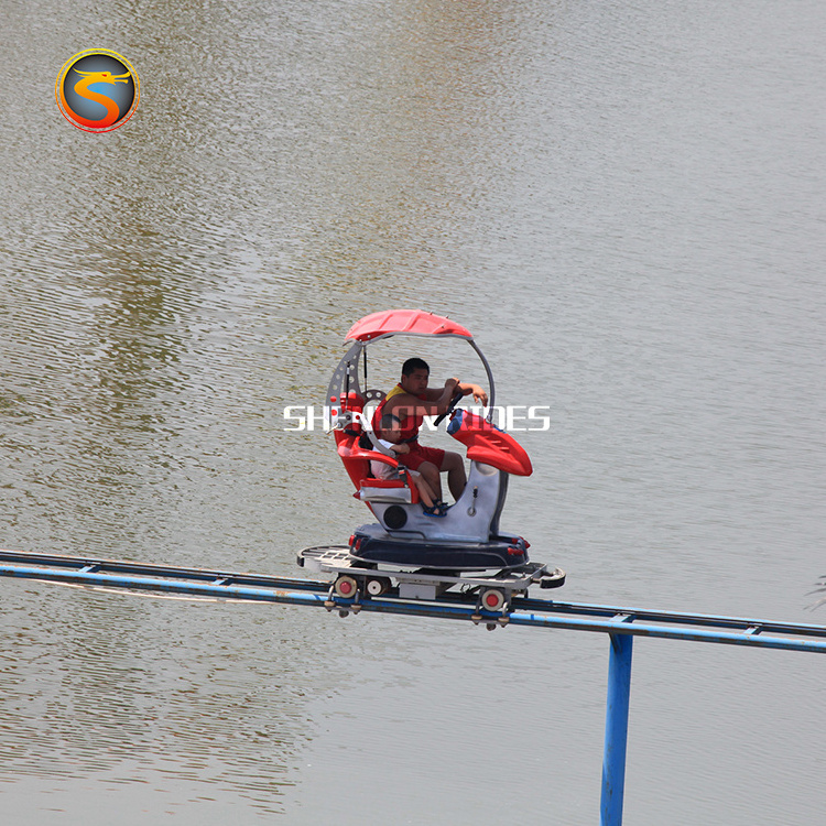 Hot sale amusement park track bicycle electric monorail sky bike rotating pedal train sky bike ride space walk for sale