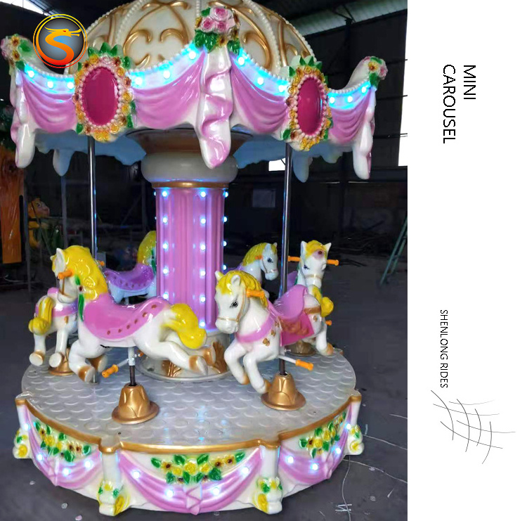 Swing playground portable small merry go round electric carousel horse for sale