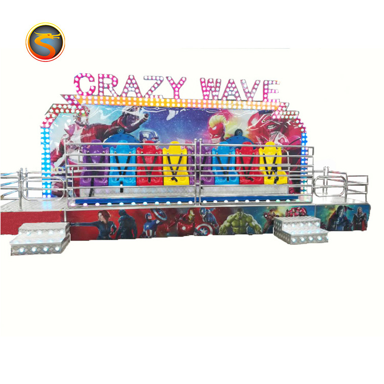 Kids Equipment Carnival Game Trailer Mounted Amusement Ride Crazy Wave Mobile Portable Mini Miami Rides