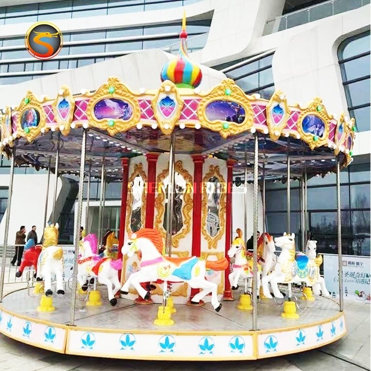 Fairground Attraction Playground Amusement Equipments Merry Go Round Carousel For Sale