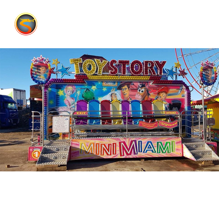 Kids Equipment Carnival Game Trailer Mounted Amusement Ride Crazy Wave Mobile Portable Mini Miami Rides