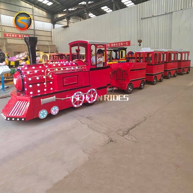 Amusement park kids train rides electric tourist road train for sale