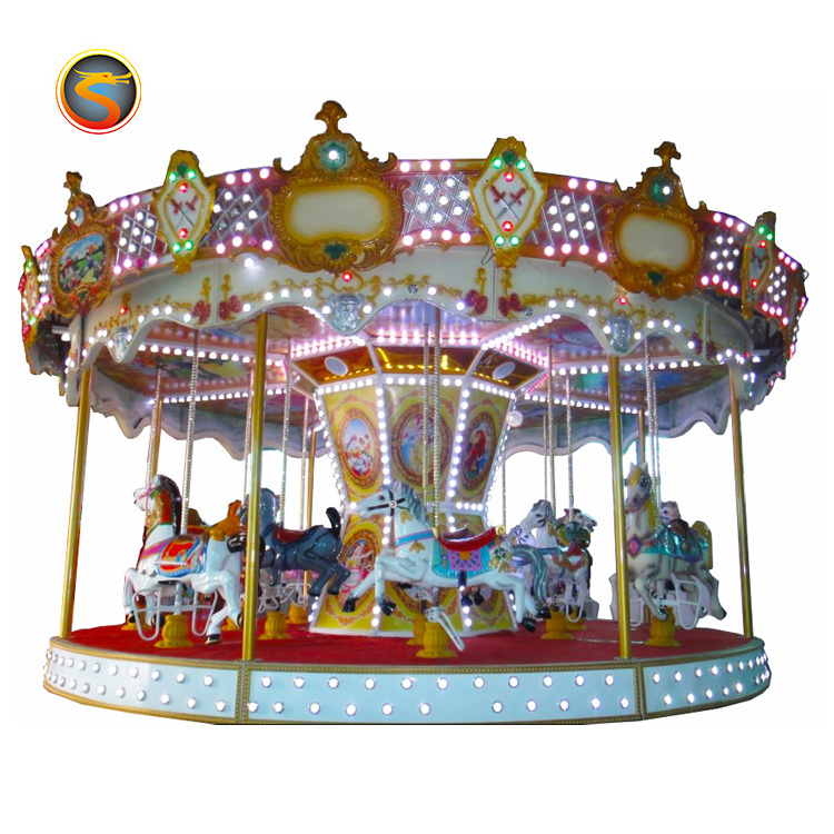 Outdoor Playground Animal Merry Go Round Kiddie Classical Carousel For Sale